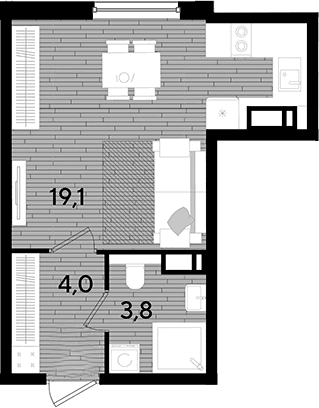 Продается 1-комн. квартира, 26.9 м²
