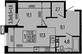 Продается 1-комн. квартира, 44.9 м²