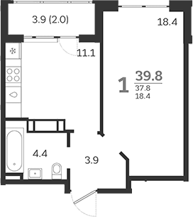 Продается 1-комн. квартира, 36.8 м²