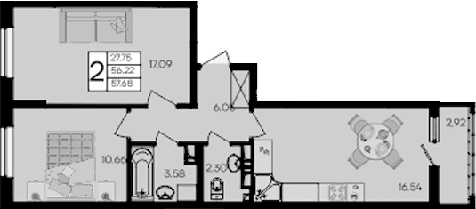 Продается 2-комн. квартира, 76 м²
