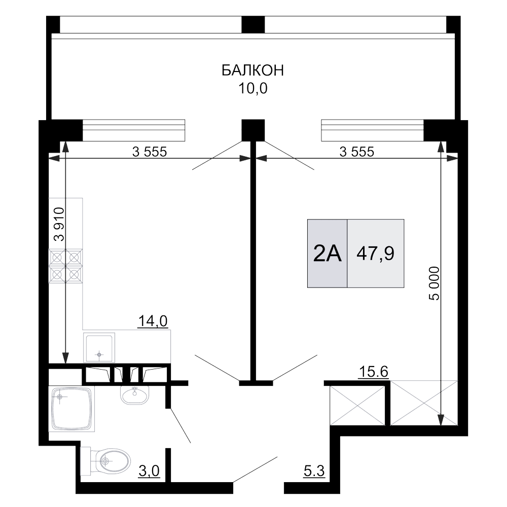 Продается 2-комн. квартира, 37.9 м²