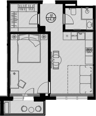 Продается 1-комн. квартира, 41.6 м²