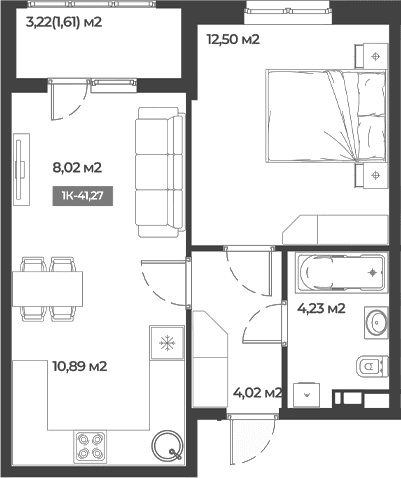 Продается 1-комн. квартира, 39.66 м²
