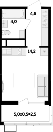 Продается 1-комн. квартира, 22.8 м²