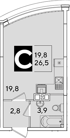 Продается 1-комн. квартира, 26.5 м²
