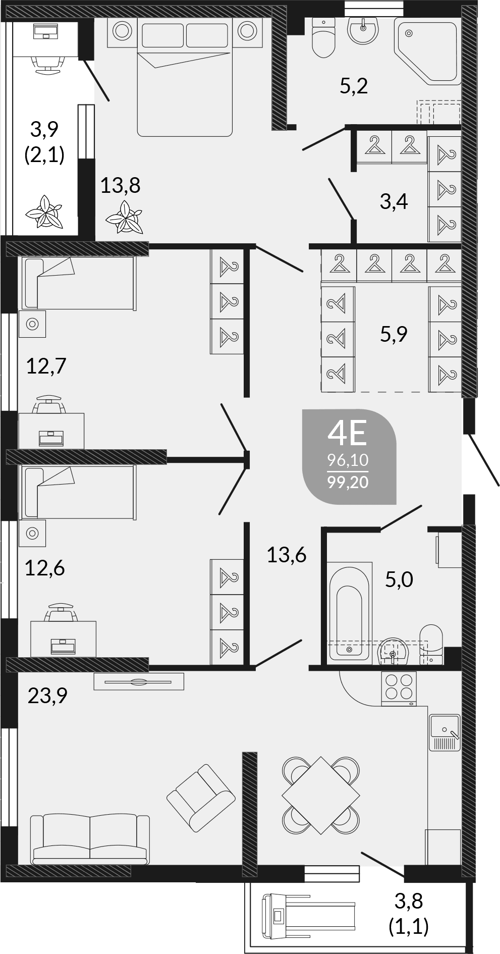 Продается 4-комн. квартира, 96 м²