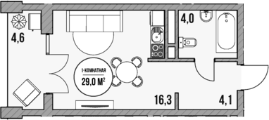Продается 1-комн. квартира, 24.4 м²