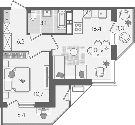 Продается 2-комн. квартира, 37.4 м²