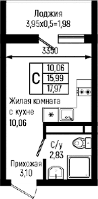 Продается 1-комн. квартира, 15.99 м²