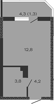 Продается 1-комн. квартира, 20.8 м²