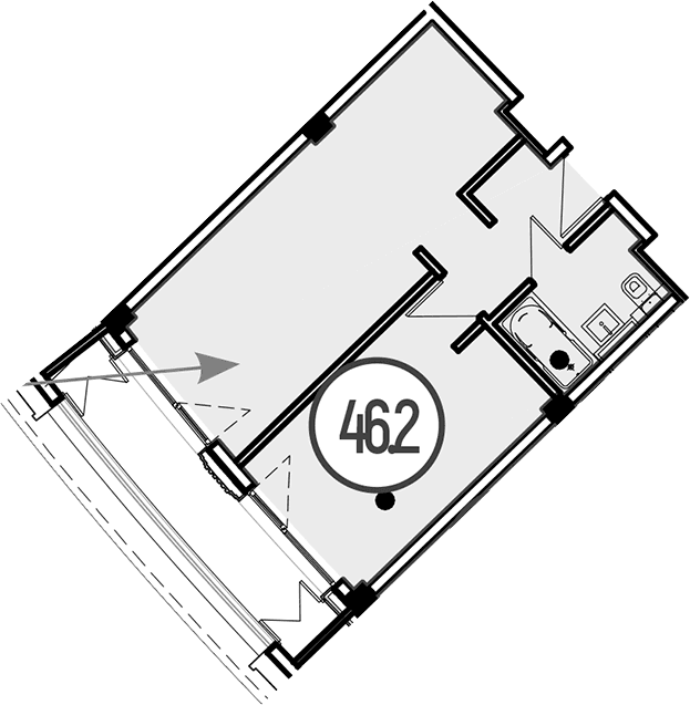 Продается 1-комн. квартира, 46.2 м²