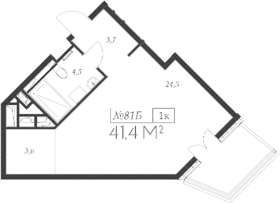 Продается 1-комн. квартира, 36.3 м²
