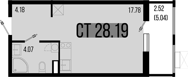 Продается 1-комн. квартира, 26.03 м²
