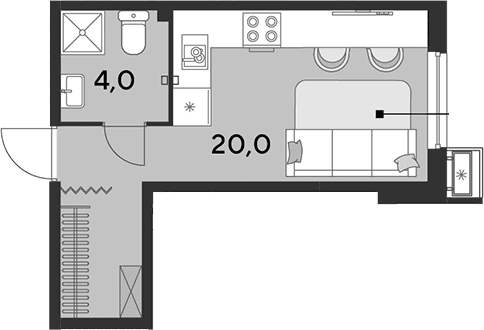 Продается 1-комн. квартира, 24 м²