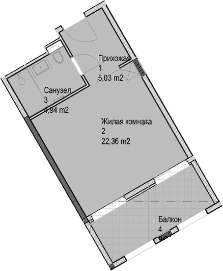 Продается 1-комн. квартира, 32.3 м²