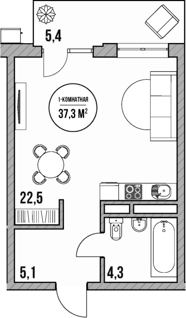 Продается 1-комн. квартира, 31.9 м²