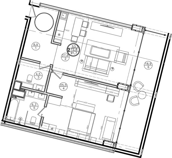 Продается 1-комн. квартира, 71.3 м²