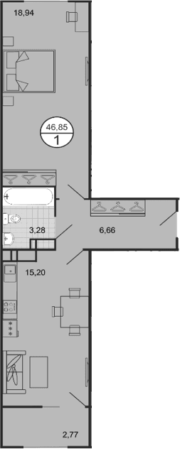 Продается 2-комн. квартира, 44.08 м²