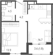 Продается 2-комн. квартира, 38.1 м²