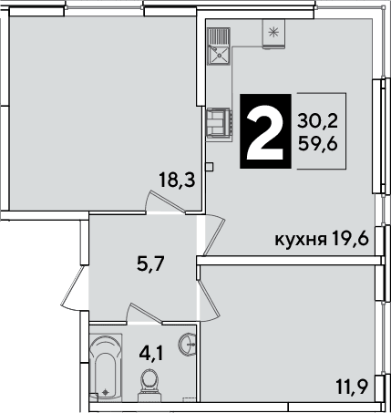 Продается 3-комн. квартира, 59.6 м²