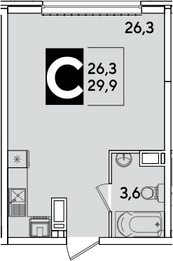 Продается 1-комн. квартира, 29.9 м²
