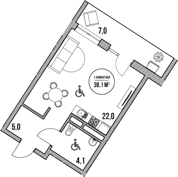 Продается 1-комн. квартира, 31.1 м²