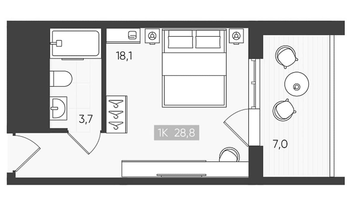 Продается 1-комн. квартира, 21.8 м²