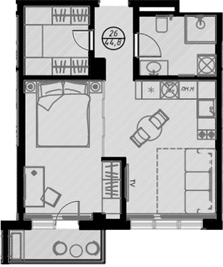 Продается 1-комн. квартира, 41.5 м²