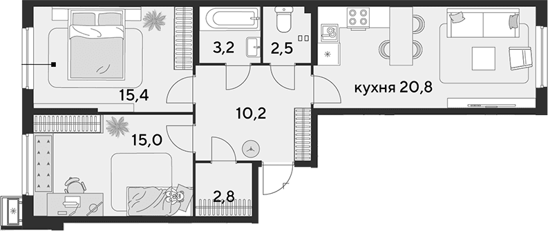 Продается 3-комн. квартира, 69.9 м²