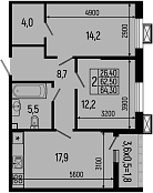 Продается 2-комн. квартира, 62.5 м²