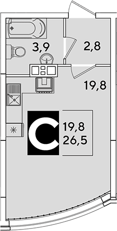Продается 1-комн. квартира, 26.5 м²