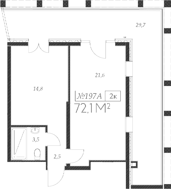 Продается 2-комн. квартира, 42.4 м²
