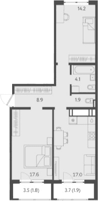 Продается 3-комн. квартира, 63.6 м²