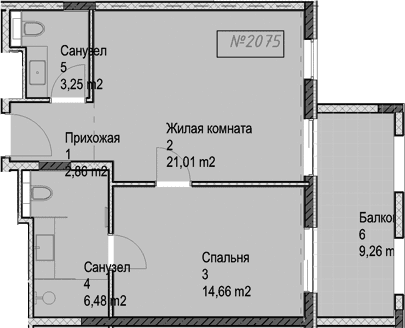 Продается 2-комн. квартира, 48.3 м²