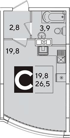 Продается 1-комн. квартира, 26.5 м²