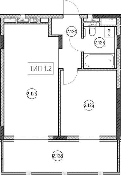 Продается 2-комн. квартира, 41.2 м²