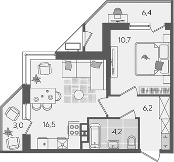 Продается 2-комн. квартира, 37.6 м²