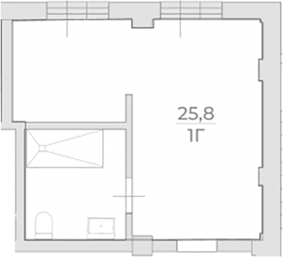 Продается 1-комн. квартира, 25.8 м²