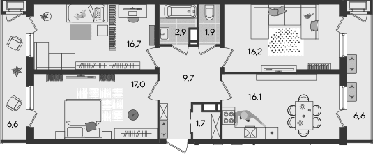 Продается 4-комн. квартира, 82.2 м²
