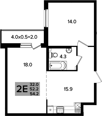 Продается 3-комн. квартира, 50.55 м²
