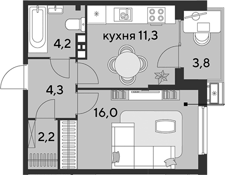Продается 1-комн. квартира, 38 м²