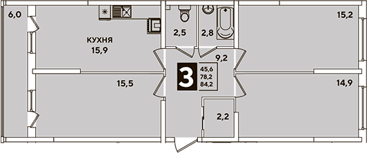 Продается 4-комн. квартира, 78.2 м²