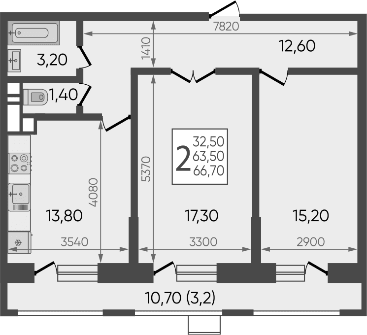 Продается 2-комн. квартира, 63.5 м²