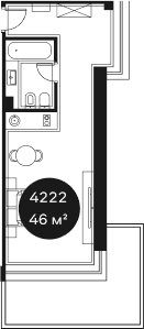 Продается 1-комн. квартира, 45.66 м²