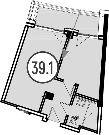 Продается 1-комн. квартира, 39.1 м²