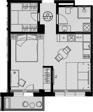 Продается 1-комн. квартира, 41.5 м²