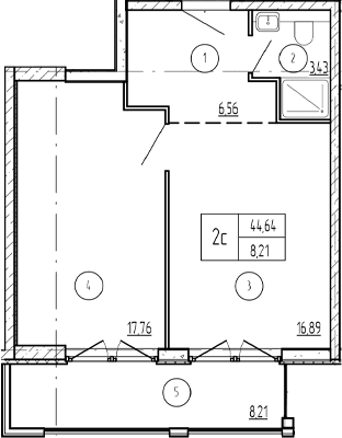 Продается 1-комн. квартира, 50.39 м²
