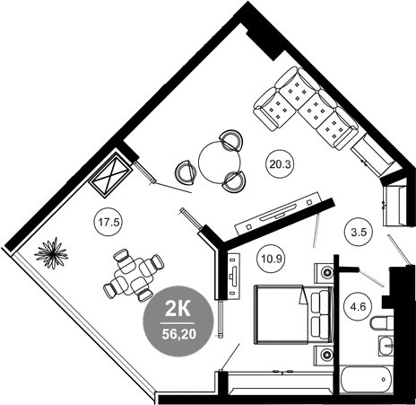 Продается 2-комн. квартира, 38.7 м²