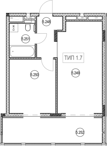 Продается 2-комн. квартира, 41.6 м²