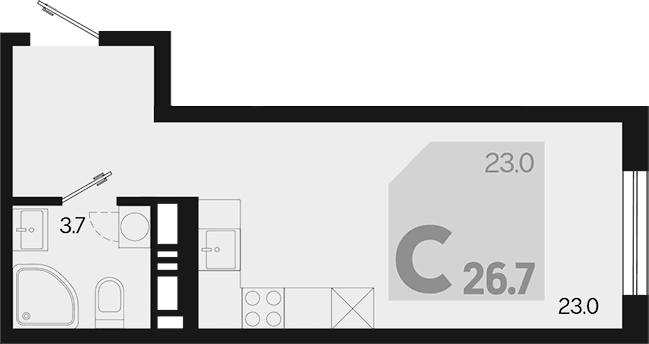 Продается 1-комн. квартира, 26.7 м²
